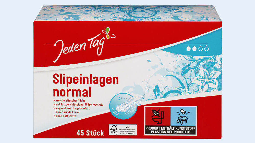 Jeden Tag panty liners were given the overall rating good: ZHG